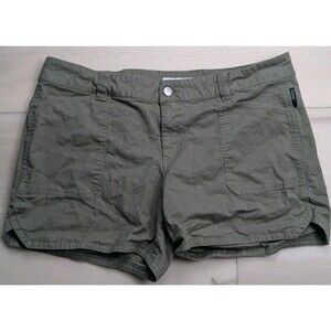 Flylow "Patsy" Gray Stretchy Cotton Canvas Chino Shorts Womens 14 Hiking Outdoor